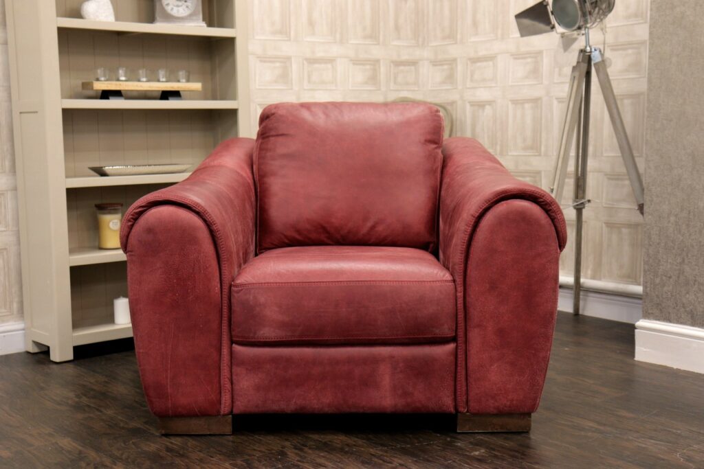 Candelo (Famous Designer Brand) Premium Italian ‘Texas Bordeaux’ Leather – Single Chair