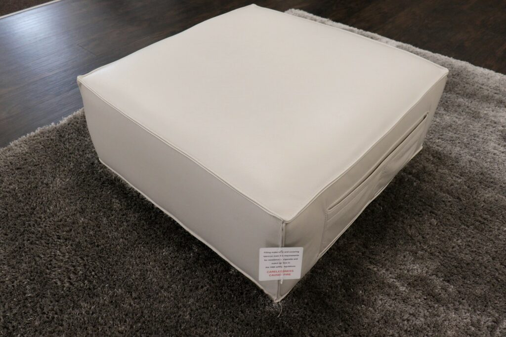 Xenos (Famous Designer Brand) Full Premium Soft ‘Off White’ Leather Collection – Oversized Footstool