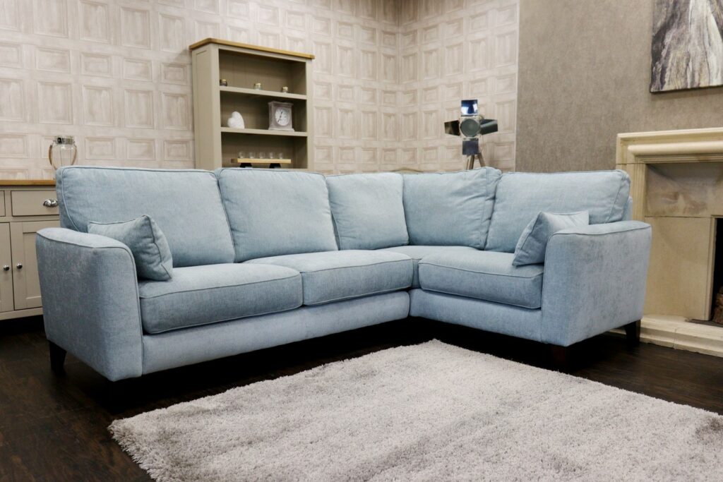 LUSSO (Famous Designer Brand) Premium ‘Sky Chenille - Plain’ Fabrics Collection – 2-C-1 Sectional Corner Sofa