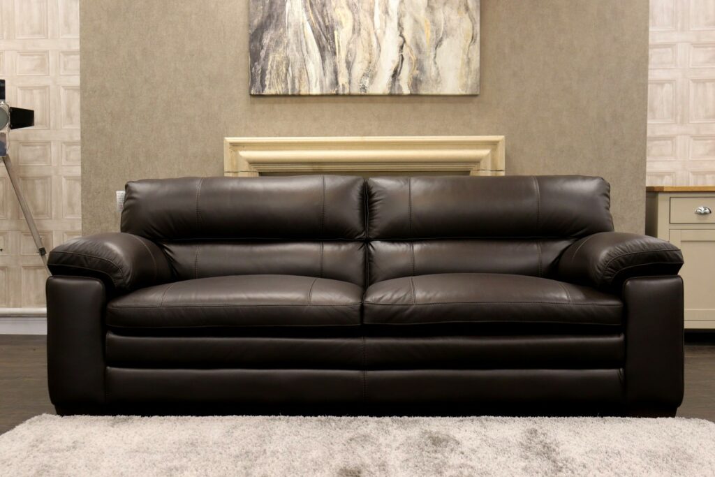 World of Leather – COZEE (Famous Designer Brand) Premium ‘*HIGHEST GRADE* Walnut Brown – Nc-037c’ Leather Selection – 3 Seat Sofa
