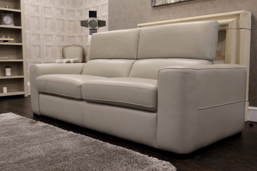 World of Leather – INFINITY (Famous Designer Brand) Premium ‘*HIGHEST GRADE* Feather Grey – Nc-946b’ Leather Selection – 3 Seat Sofa