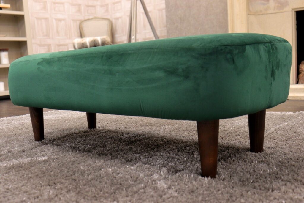 THE CRICKETER (Famous Designer Brand) Premium ‘Forest - Velvet’ Fabrics Selection – Medium Designer Footstool