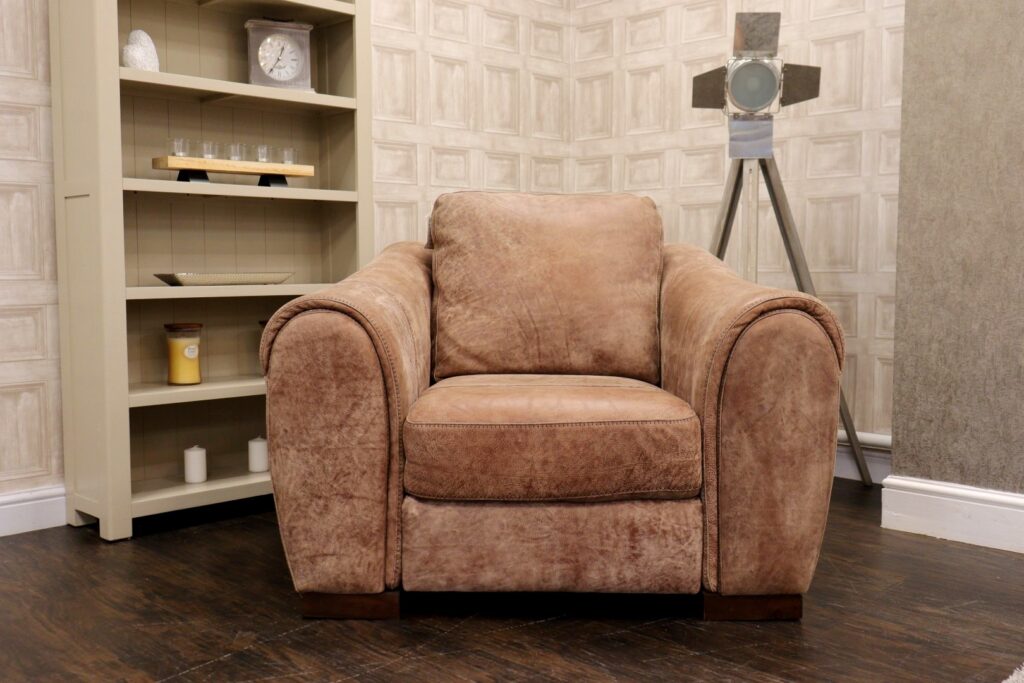 Candelo (Famous Designer Brand) Pure Italian ‘Utah Tan – 38044’ Premium Grade Leather – Single Chair