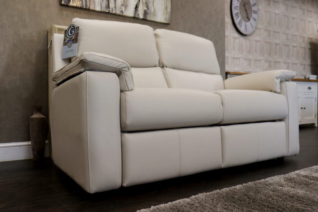 G Plan - HARPER (Famous Designer Brand) Premium ‘Genesis Snow - NO16’ Pure Leather Collection – 2 Seat Sofa