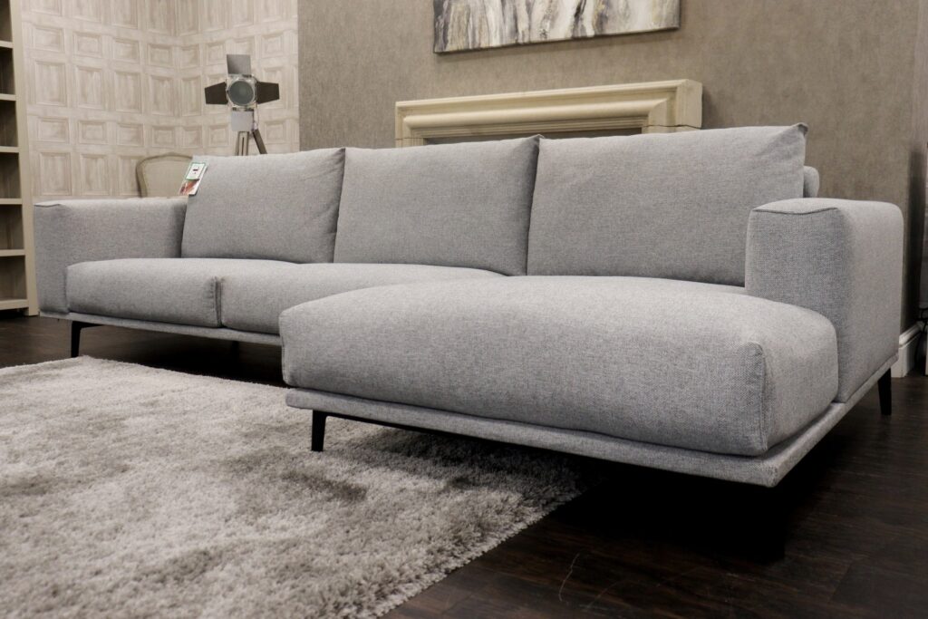 FABBRICA - DUCA Chaise (Famous Italian Designer Brand) Premium ‘FAB-PNC-21 - Grey Fabric’ – Designer Made 5/6 Seat Sofa Chaise