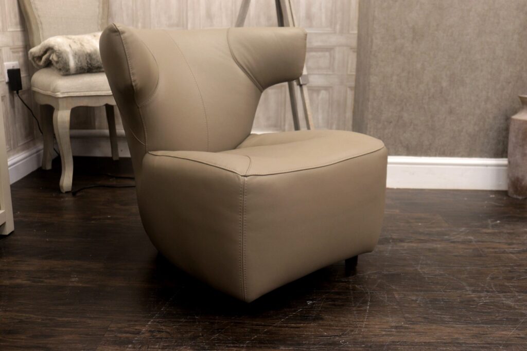 FABBRICA – TOK (Famous German Designer Brand) Premium ‘Taupe’ Leather Collection – Designer Made Club Chair