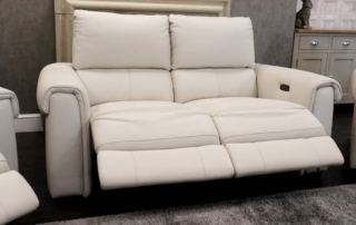 Luxury Italian leather sofa in a designer living room